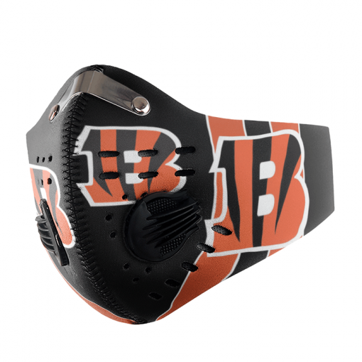 Cincinnati Bengals FACE MASK SPORT WITH FILTERS CARBON PM 2.5