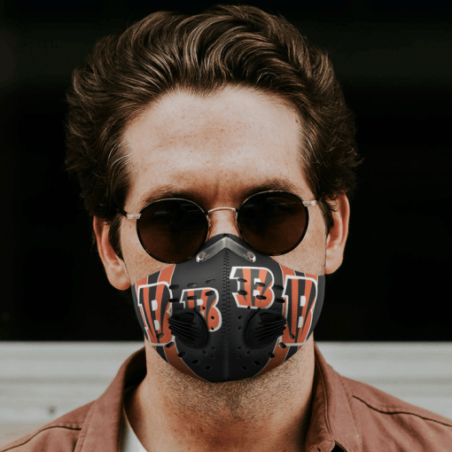 Cincinnati Bengals FACE MASK SPORT WITH FILTERS CARBON PM 2.5