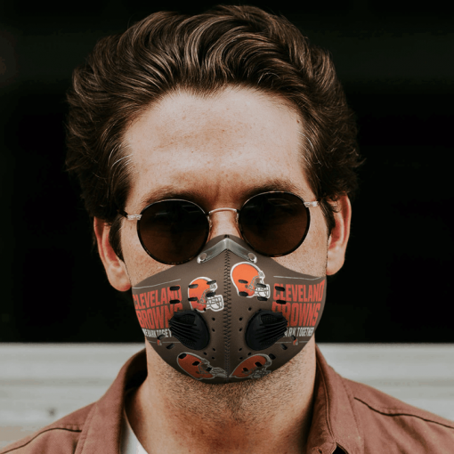 Cleveland Browns FACE MASK SPORT WITH FILTERS CARBON PM 2.5