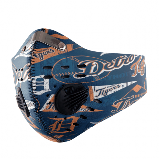 DETROIT TIGERS FACE MASK SPORT WITH FILTERS CARBON PM 2.5