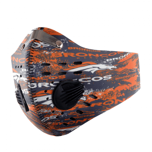 Denver Broncos FACE MASK SPORT WITH FILTERS CARBON PM 2.5