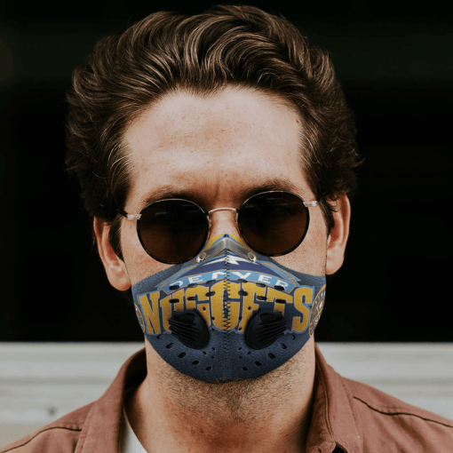 Denver Nuggets FACE MASK SPORT WITH FILTERS CARBON PM 2.5