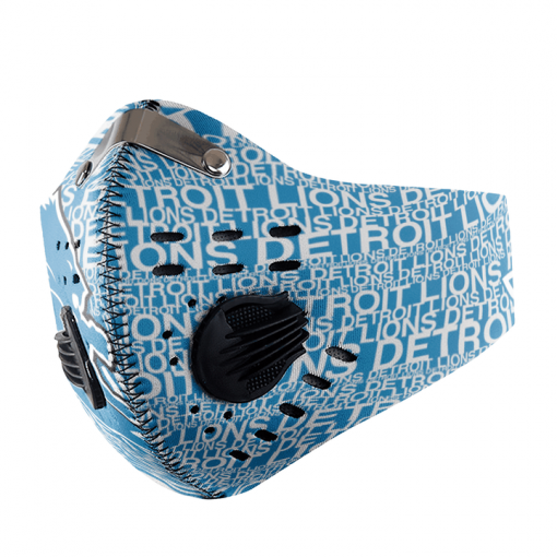 Detroit Lions FACE MASK SPORT WITH FILTERS CARBON PM 2.5