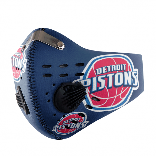 Detroit Pistons FACE MASK SPORT WITH FILTERS CARBON PM 2.5