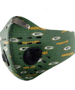 Green Bay Packers FACE MASK SPORT WITH FILTERS CARBON PM 2.5