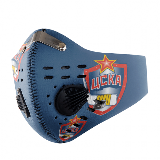 HC CSKA MOSCOW ICE HOCKEY FACE MASK SPORT WITH FILTERS CARBON PM 2.5