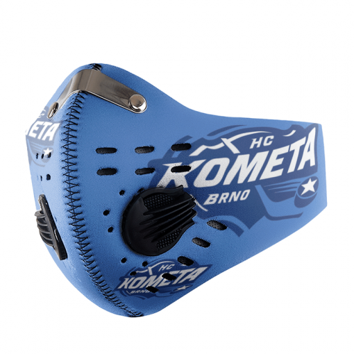 HC KOMETA BRNO ICE HOCKEY FACE MASK SPORT WITH FILTERS CARBON PM 2.5