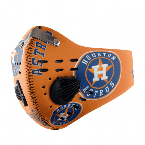 HOUSTON ASTROS FACE MASK SPORT WITH FILTERS CARBON PM 2.5