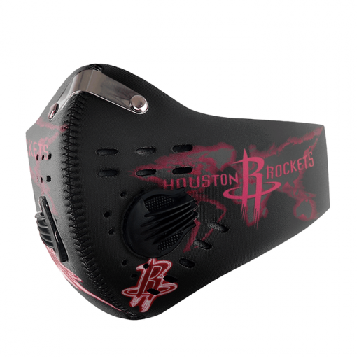 Houston Rockets FACE MASK SPORT WITH FILTERS CARBON PM 2.5