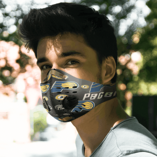 Indiana Pacers FACE MASK SPORT WITH FILTERS CARBON PM 2.5