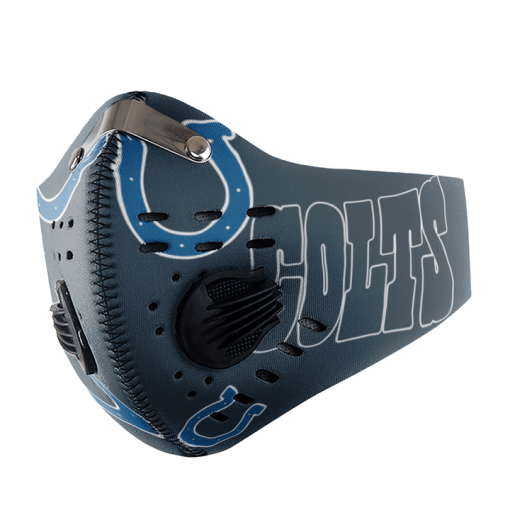Indianapolis Colts FACE MASK SPORT WITH FILTERS CARBON PM 2.5