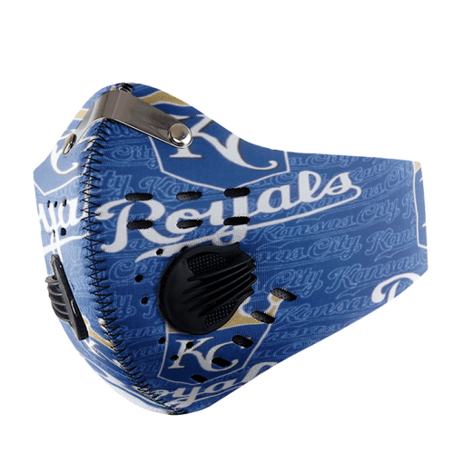 KANSAS CITY ROYALS FACE MASK SPORT WITH FILTERS CARBON PM 2.5