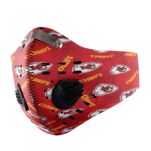 Kansas City Chiefs FACE MASK SPORT WITH FILTERS CARBON PM 2.5