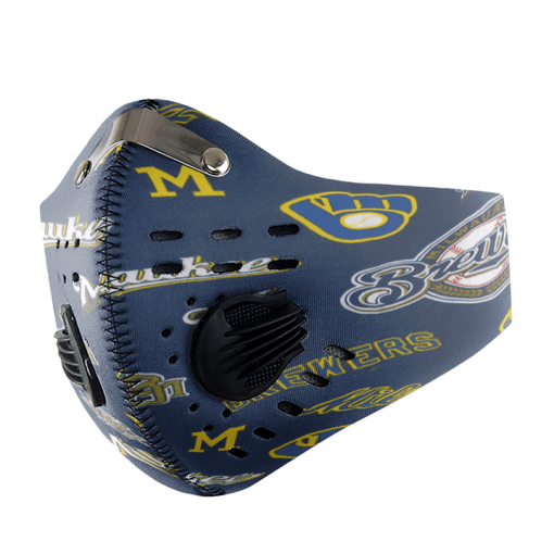 MILWAUKEE BREWERS FACE MASK SPORT WITH FILTERS CARBON PM 2.5