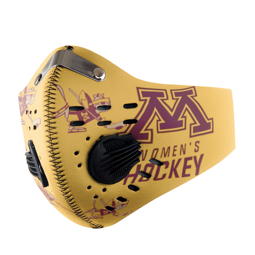 MINNESOTA GOLDEN GOPHERS ICE HOCKEY FACE MASK SPORT WITH FILTERS CARBON PM 2.5