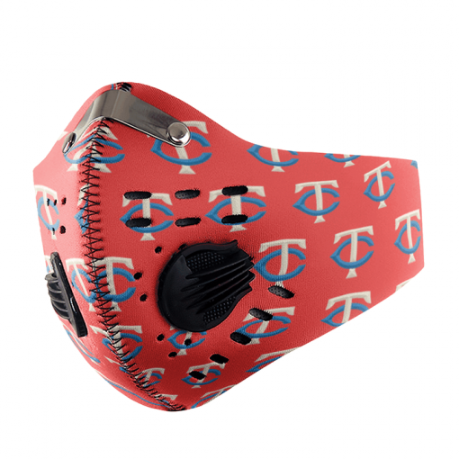 MINNESOTA TWINS FACE MASK SPORT WITH FILTERS CARBON PM 2.5