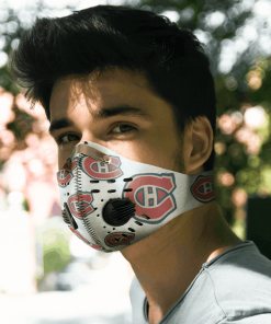 MONTREAL CANADIENS ICE HOCKEY FACE MASK SPORT WITH FILTERS CARBON PM 2.5