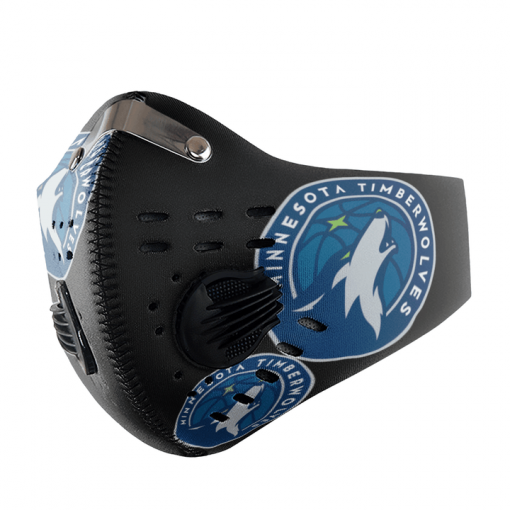 Minnesota Timberwolves FACE MASK SPORT WITH FILTERS CARBON PM 2.5