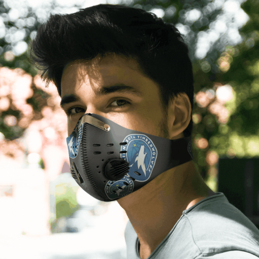 Minnesota Timberwolves FACE MASK SPORT WITH FILTERS CARBON PM 2.5