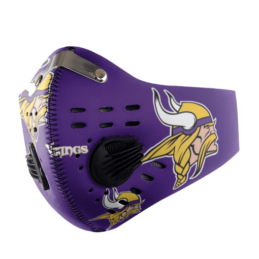 Minnesota Vikings FACE MASK SPORT WITH FILTERS CARBON PM 2.5