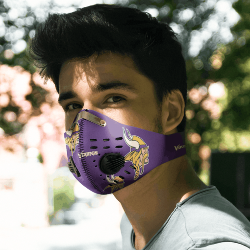 Minnesota Vikings FACE MASK SPORT WITH FILTERS CARBON PM 2.5