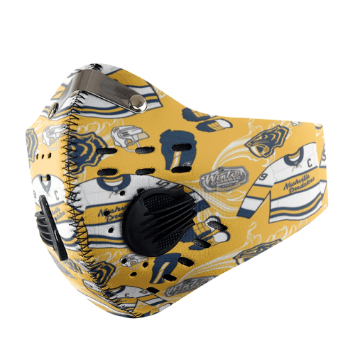 NASHVILLE ICE HOCKEY FACE MASK SPORT WITH FILTERS CARBON PM 2.5