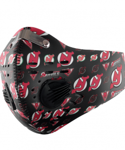 NEW JERSEY DEVILS ICE HOCKEY FACE MASK SPORT WITH FILTERS CARBON PM 2.5