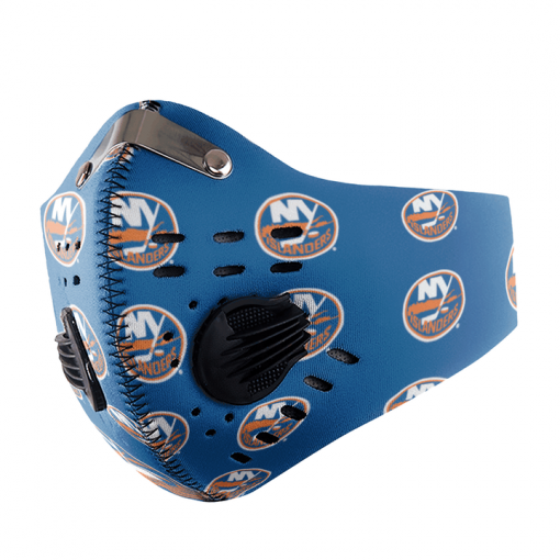 NEW YORK ISLANDERS ICE HOCKEY FACE MASK SPORT WITH FILTERS CARBON PM 2.5