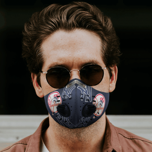NEW YORK YANKEES FACE MASK SPORT WITH FILTERS CARBON PM 2.5