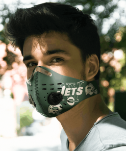 New York Jets FACE MASK SPORT WITH FILTERS CARBON PM 2.5