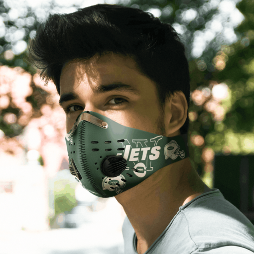 New York Jets FACE MASK SPORT WITH FILTERS CARBON PM 2.5