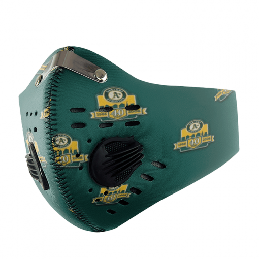 OAKLAND ATHLETICS FACE MASK SPORT WITH FILTERS CARBON PM 2.5