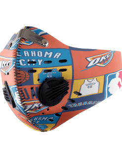 Oklahoma City Thunder FACE MASK SPORT WITH FILTERS CARBON PM 2.5