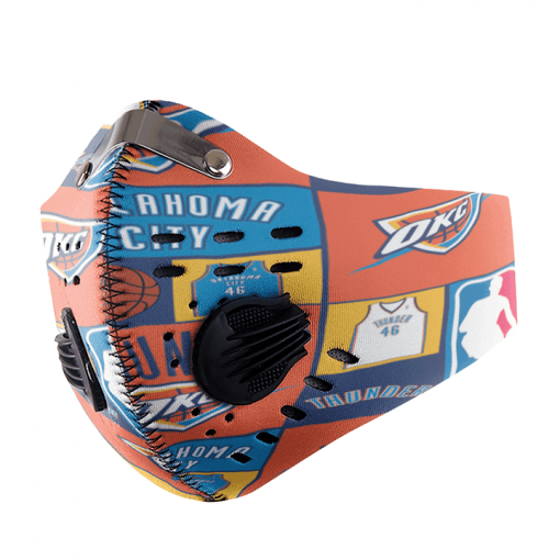 Oklahoma City Thunder FACE MASK SPORT WITH FILTERS CARBON PM 2.5