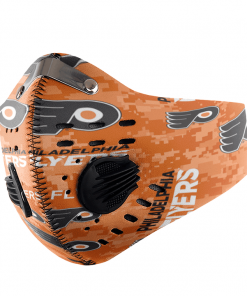 PHILADELPHIA FLYERS ICE HOCKEY FACE MASK SPORT WITH FILTERS CARBON PM 2.5