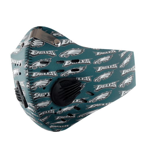 Philadelphia Eagles FACE MASK SPORT WITH FILTERS CARBON PM 2.5