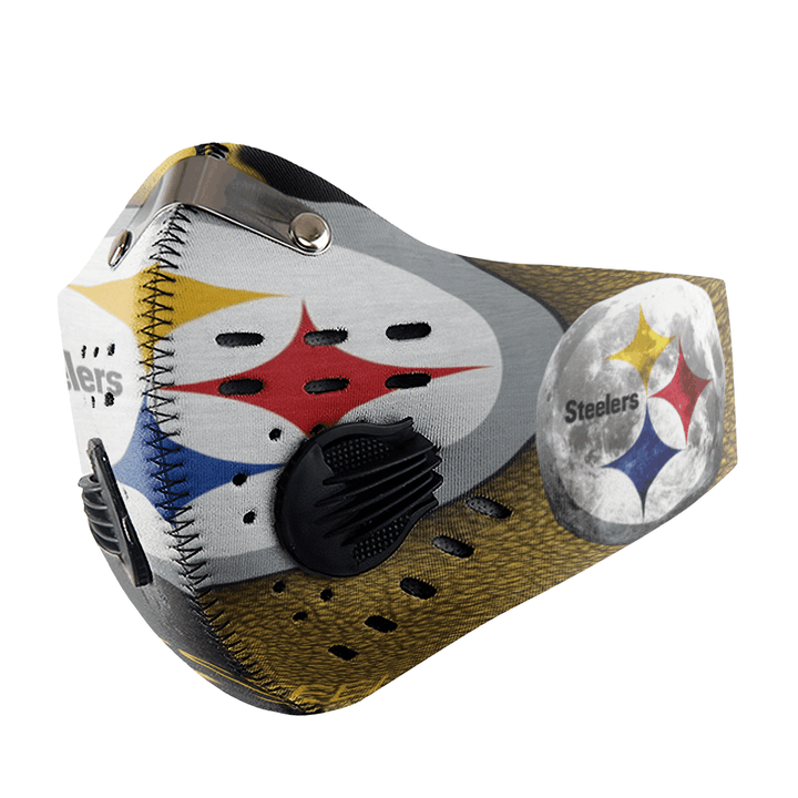 Pittsburgh Steelers FACE MASK SPORT WITH FILTERS CARBON PM 