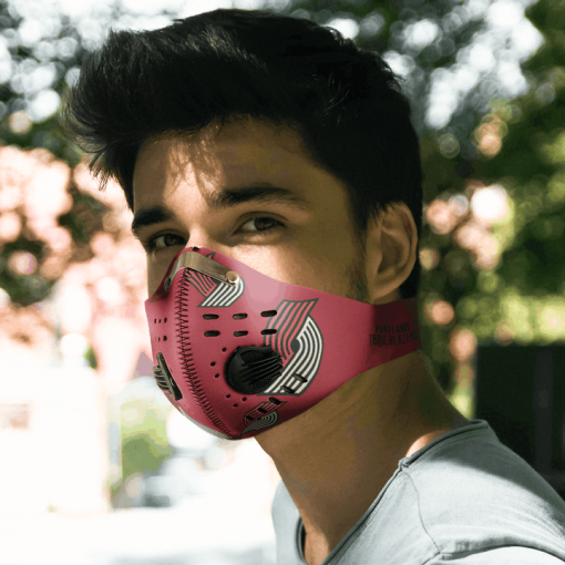 Portland Trail Blazers FACE MASK SPORT WITH FILTERS CARBON PM 2.5