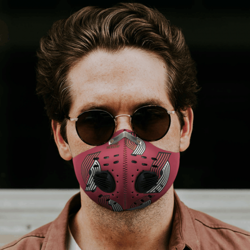 Portland Trail Blazers FACE MASK SPORT WITH FILTERS CARBON PM 2.5