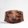 Red short hair Dachshund dog 3D mask reusable, washable