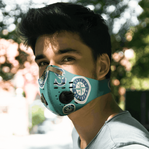 SEATTLE MARINERS FACE MASK SPORT WITH FILTERS CARBON PM 2.5