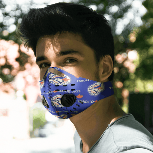 TORONTO BLUE JAYS FACE MASK SPORT WITH FILTERS CARBON PM 2.5