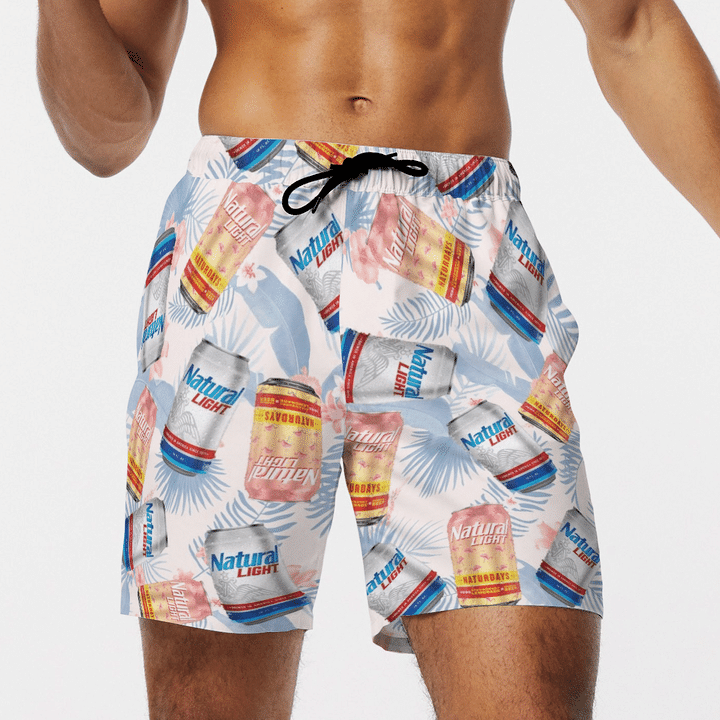 NATURAL LIGHT BEER BEACH SHORTS - Q-Finder Trending Design T Shirt