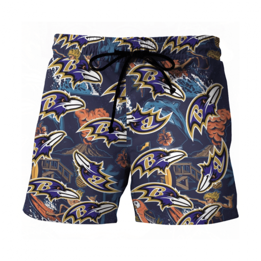 BALTIMORE RAVENS FOOTBALL BEACH SHORTS