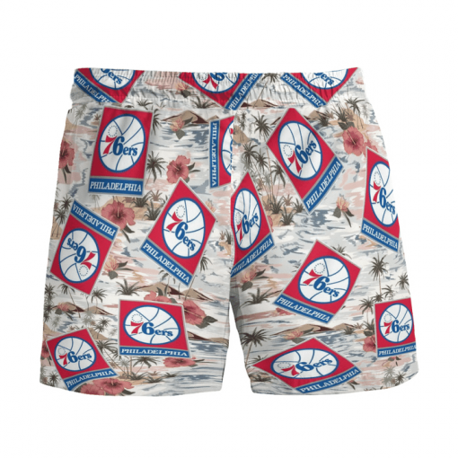 PHILADELPHIA 76ERS BASKETBALL BEACH SHORTS