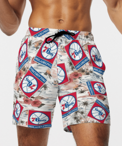 PHILADELPHIA 76ERS BASKETBALL BEACH SHORTS