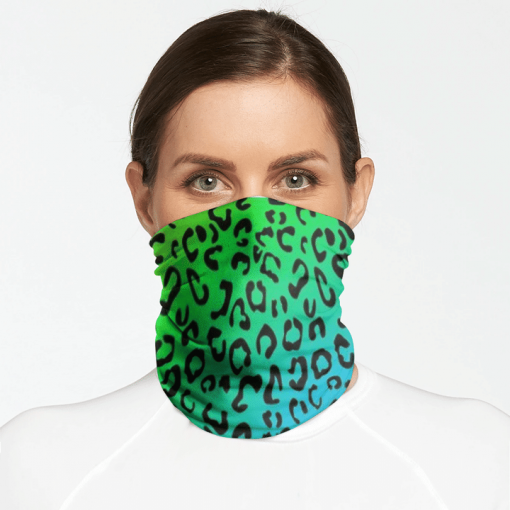 RAINBOW LEOPARD FACE MASK NECK GAITER