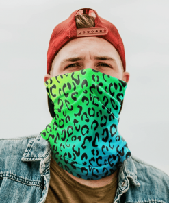 RAINBOW LEOPARD FACE MASK NECK GAITER