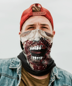 BLOODY ZOMBIE FACE MASK NECK GAITER