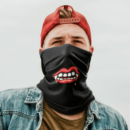 VAMPIRE FANG FACE MASK NECK GAITER